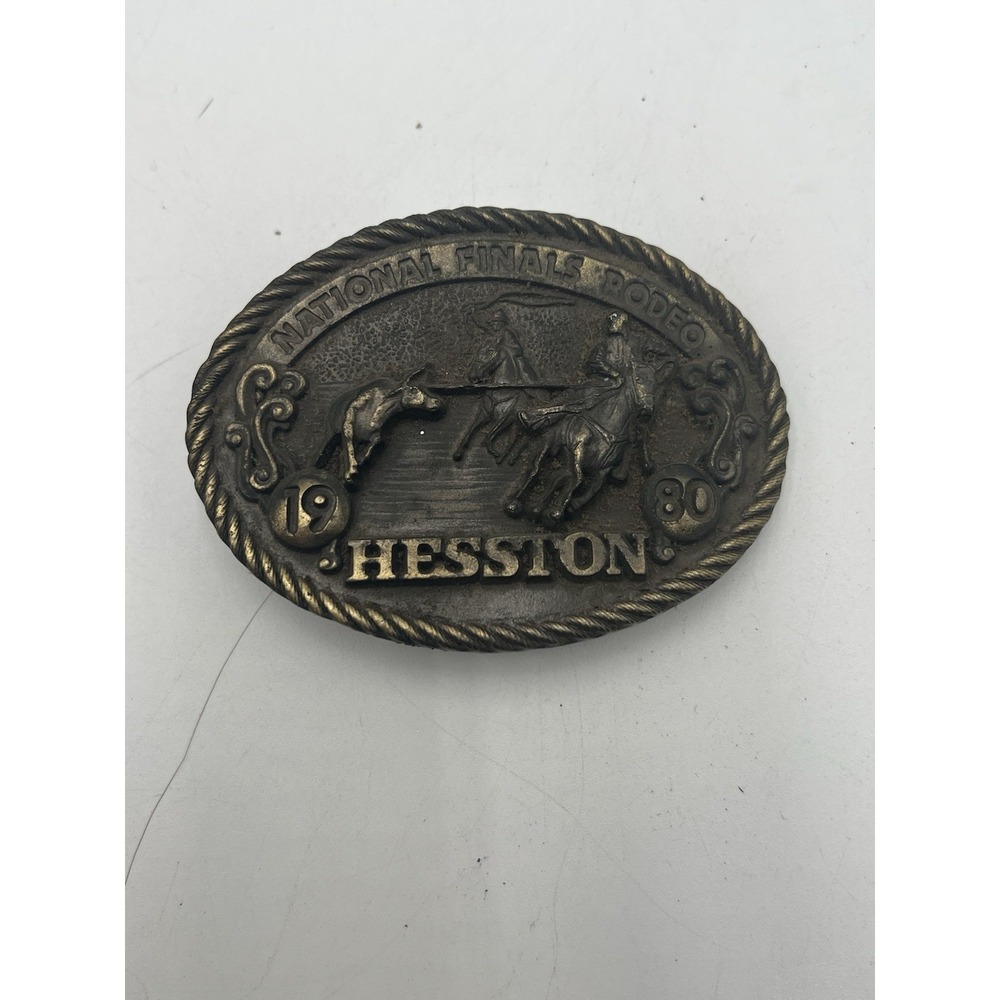 1980 Hesston NFR National Finals Rodeo Cowboys Western 6th Edition Belt Buckle